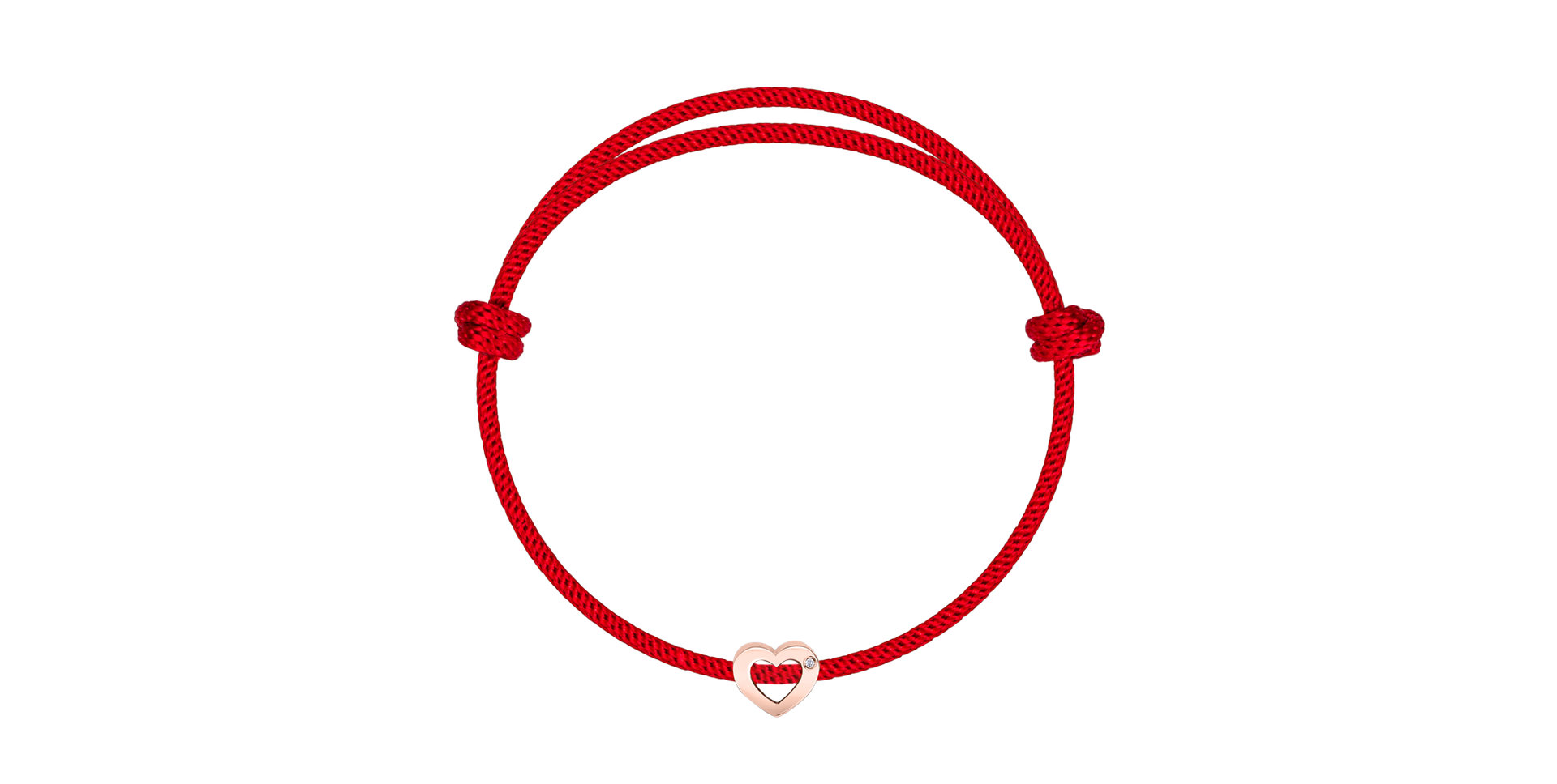 Diamantový náramek se šňůrkou Bold Heart