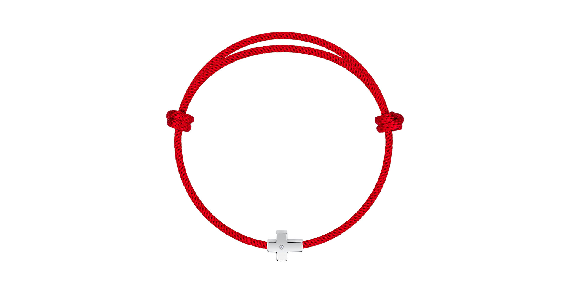 Diamantový náramek se šňůrkou Red Cross