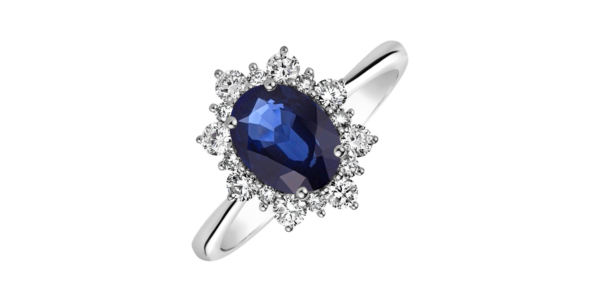 Prsten s diamanty a safírem Princess