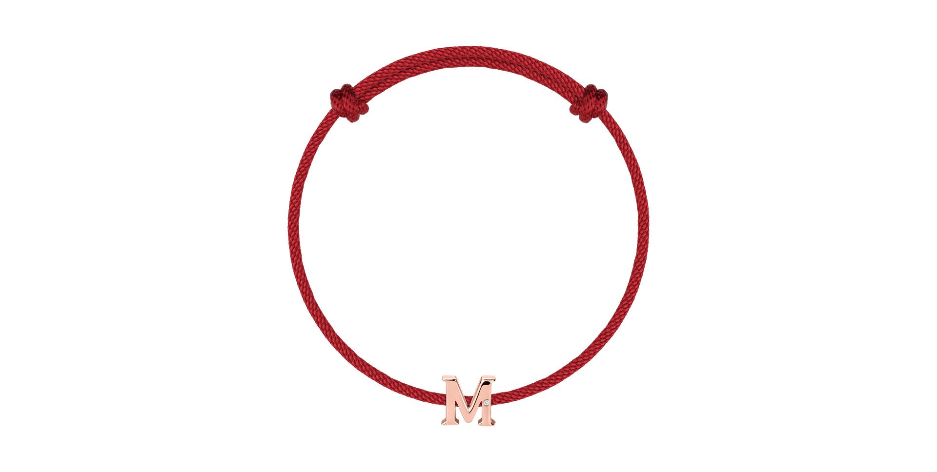 Diamantový náramek se šňůrkou Flat Line M