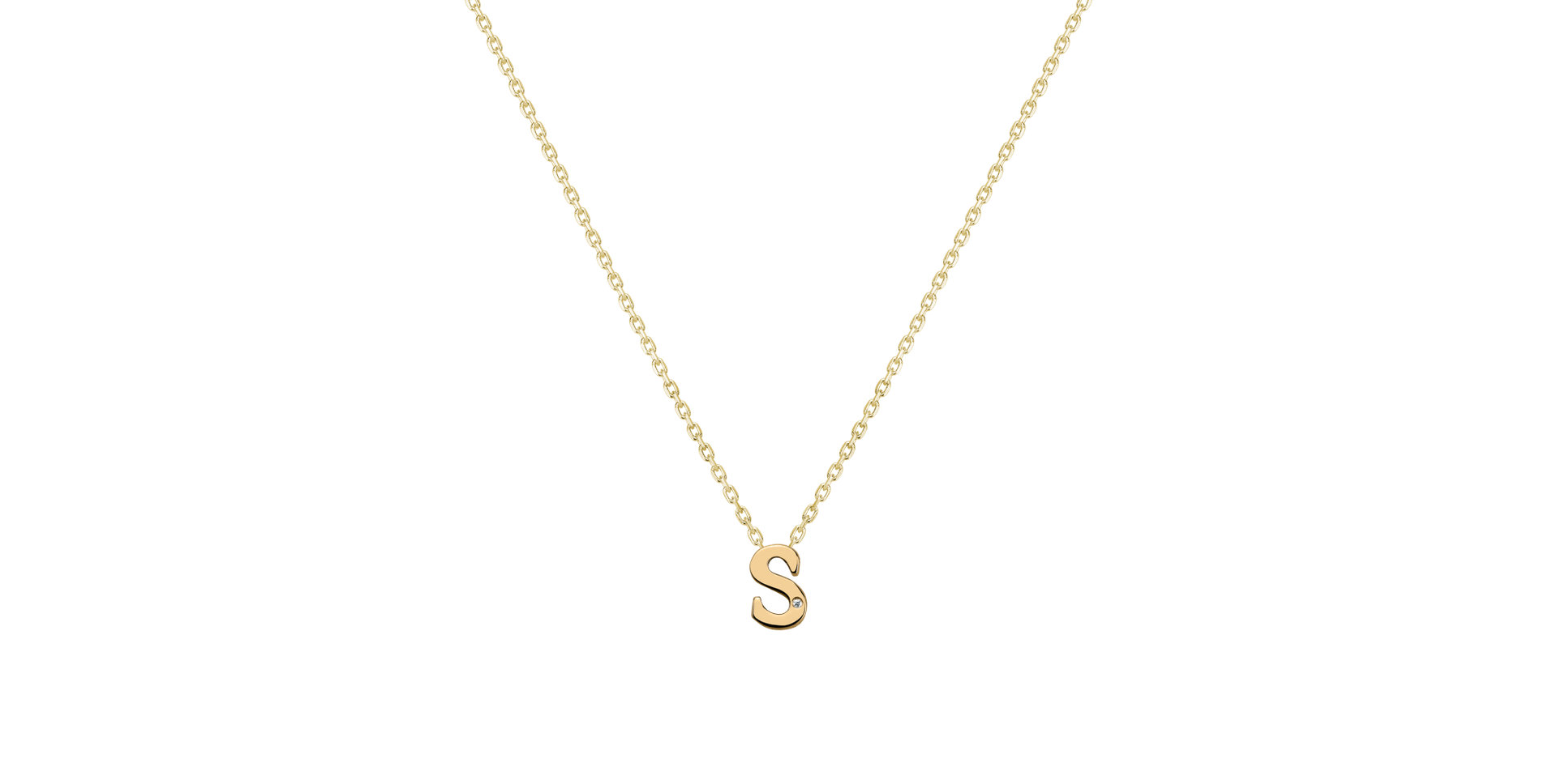 Náhrdelník s diamantem Flat Line S