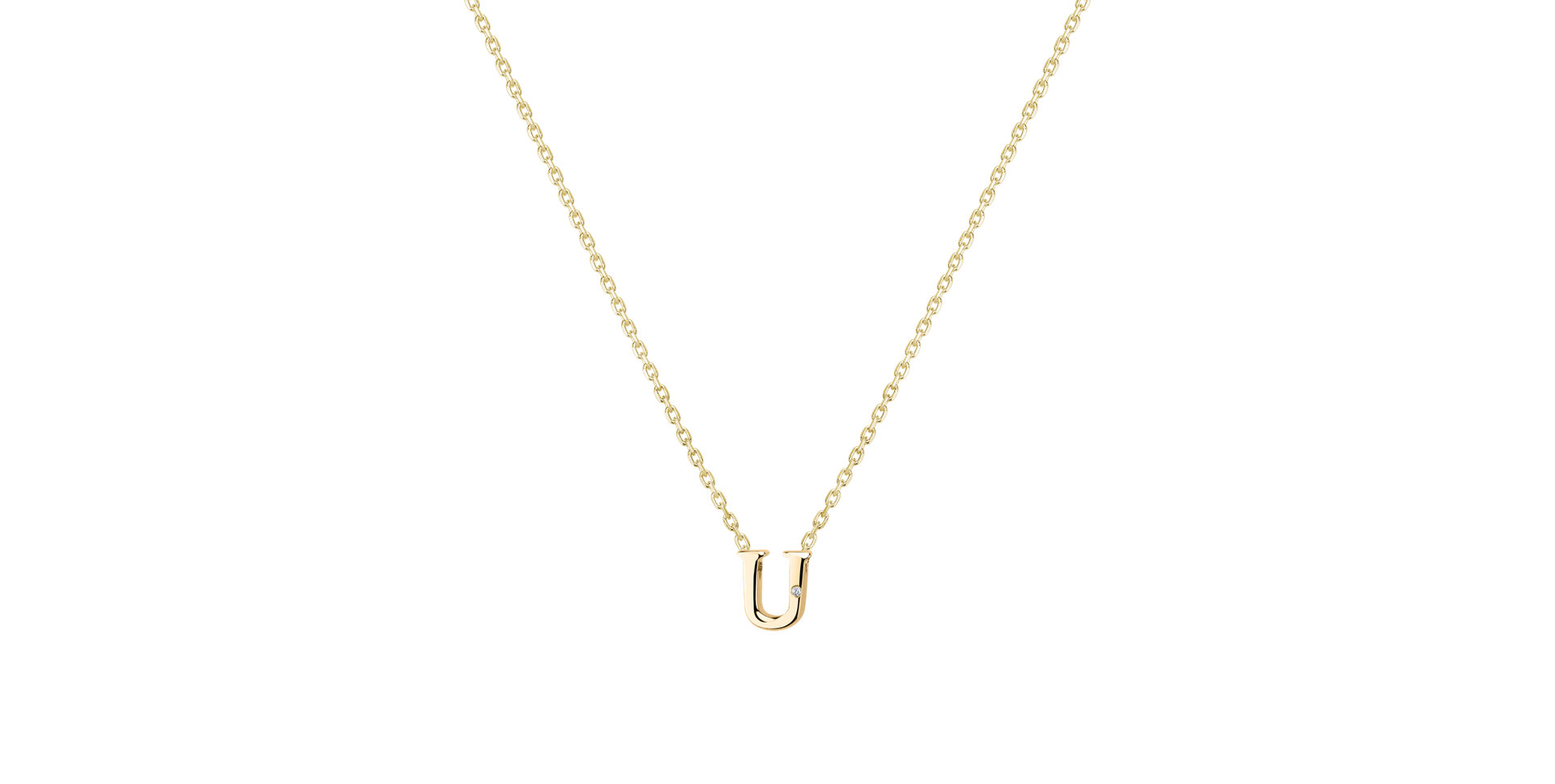 Náhrdelník s diamantem Flat Line U