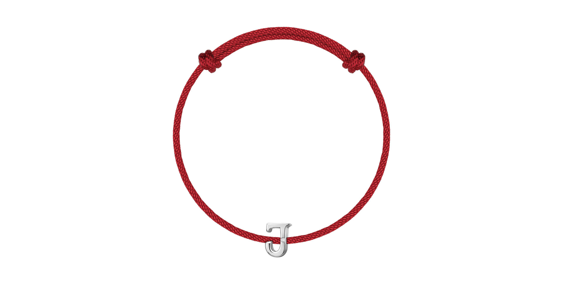 Diamantový náramek se šňůrkou Flat Line J