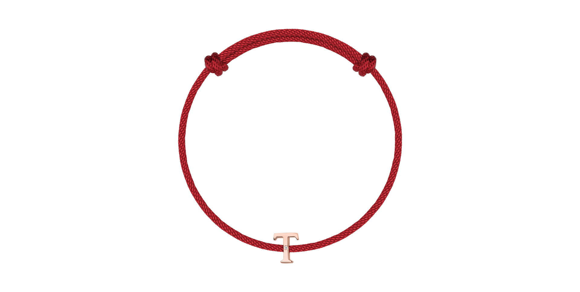 Diamantový náramek se šňůrkou Flat Line T