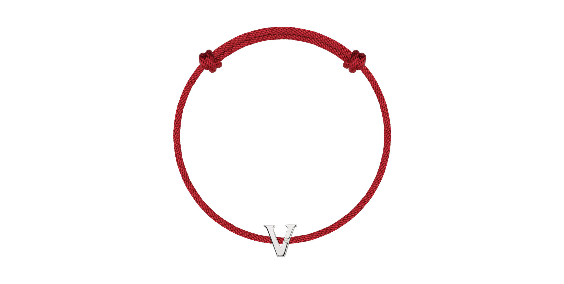 Náramek s diamantem a šňůrkou Flat Line V