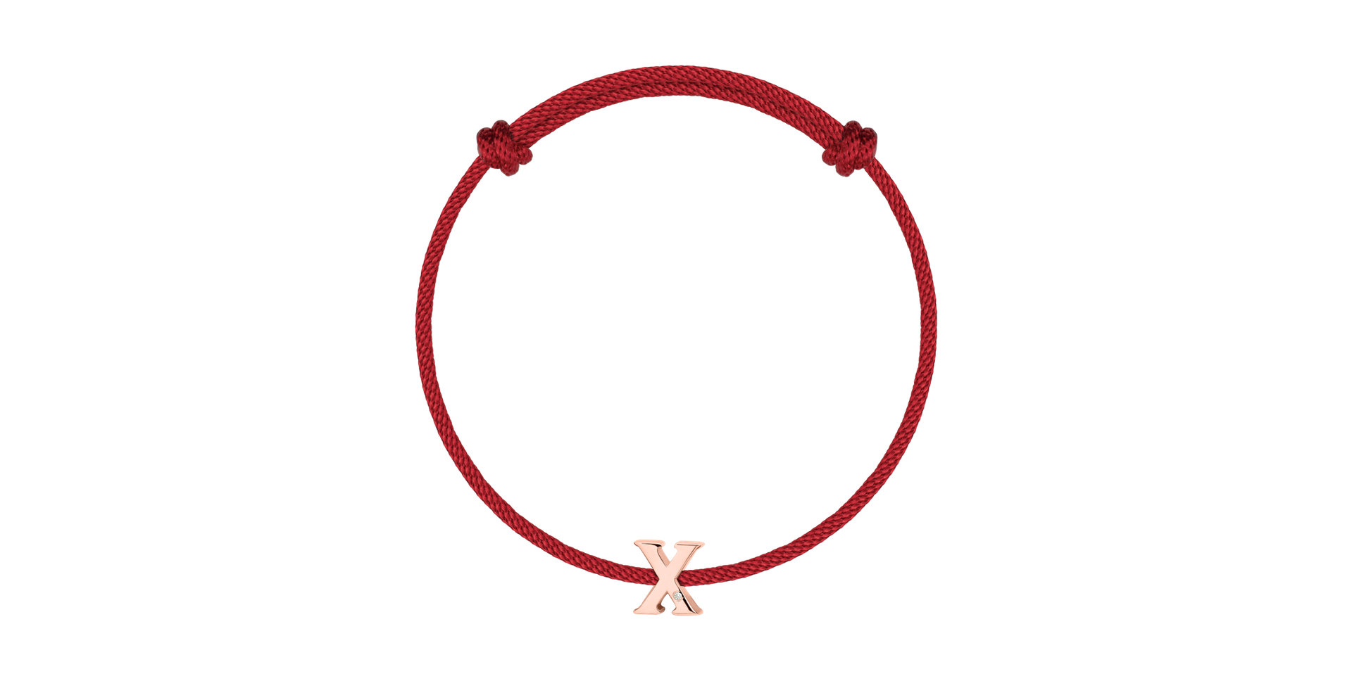 Diamantový náramek se šňůrkou Flat Line X