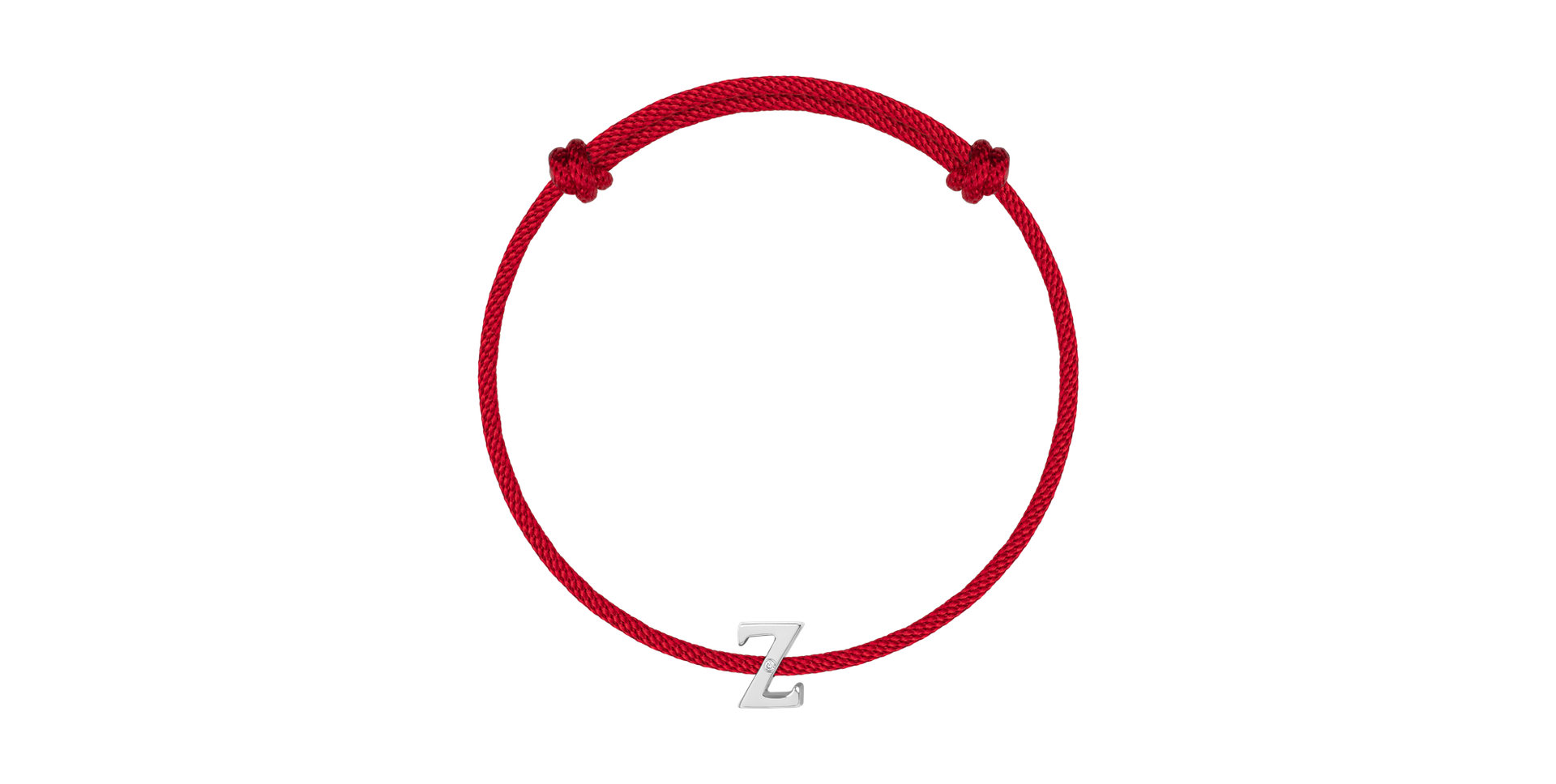 Náramek s diamantem a šňůrkou Flat Line Z