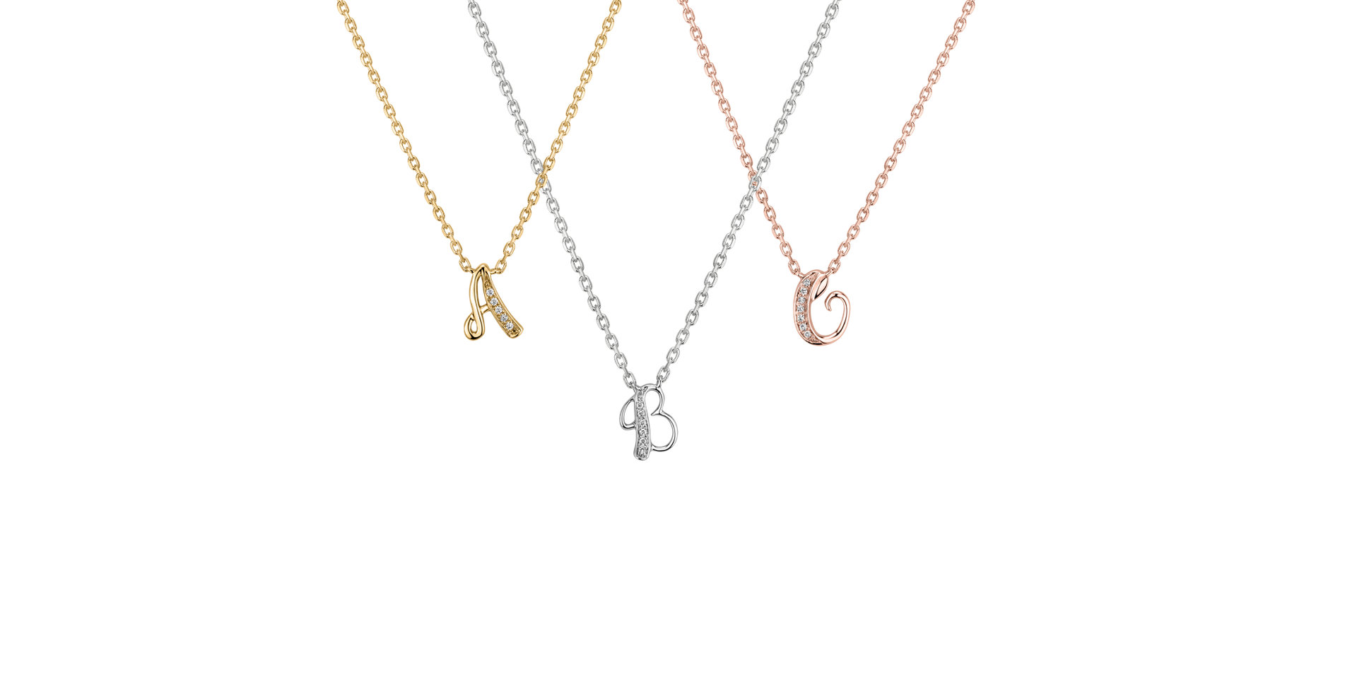 Náhrdelník s diamanty Curly Diamonds J