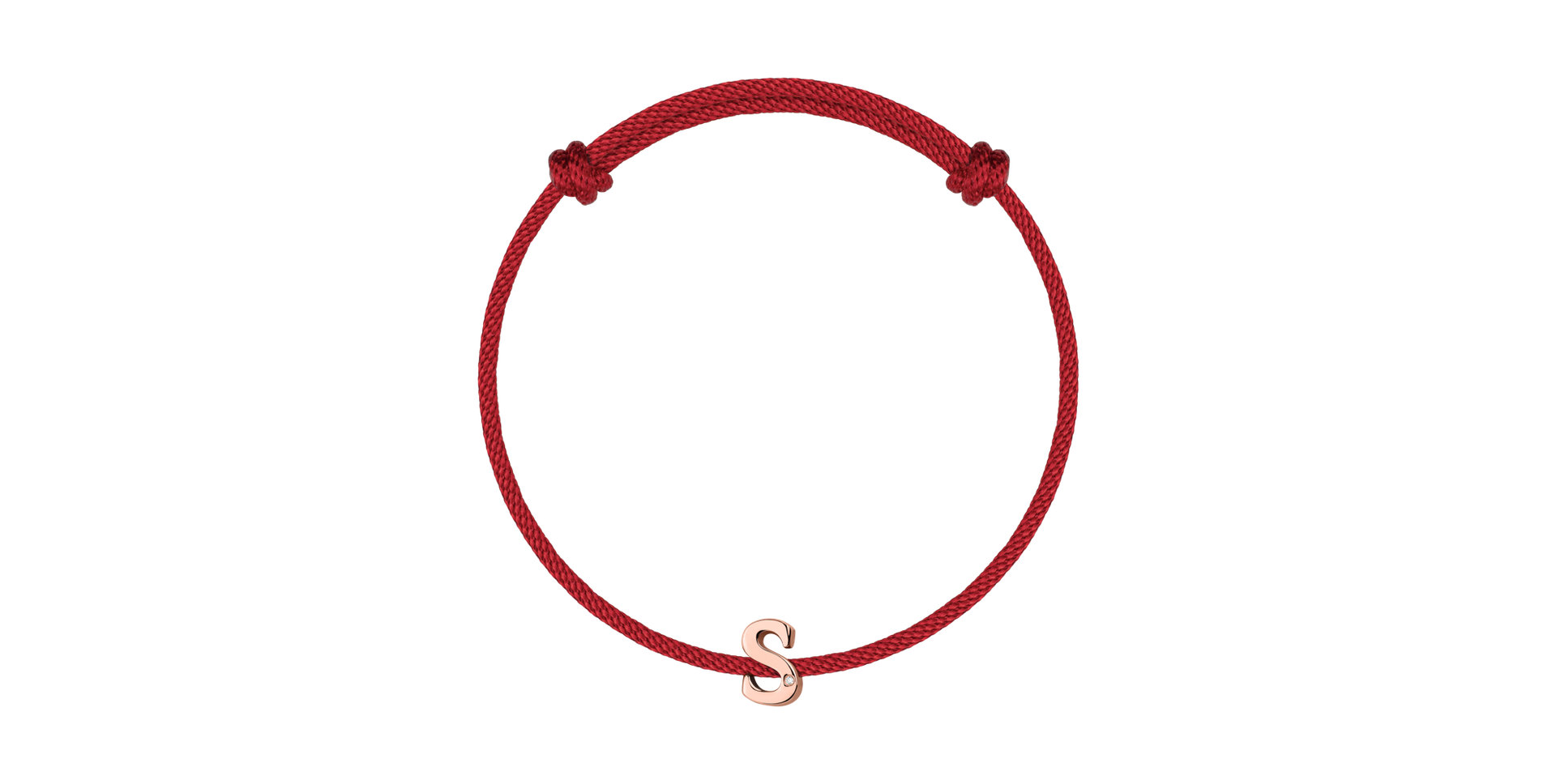 Náramek s diamantem a šňůrkou Flat Line S