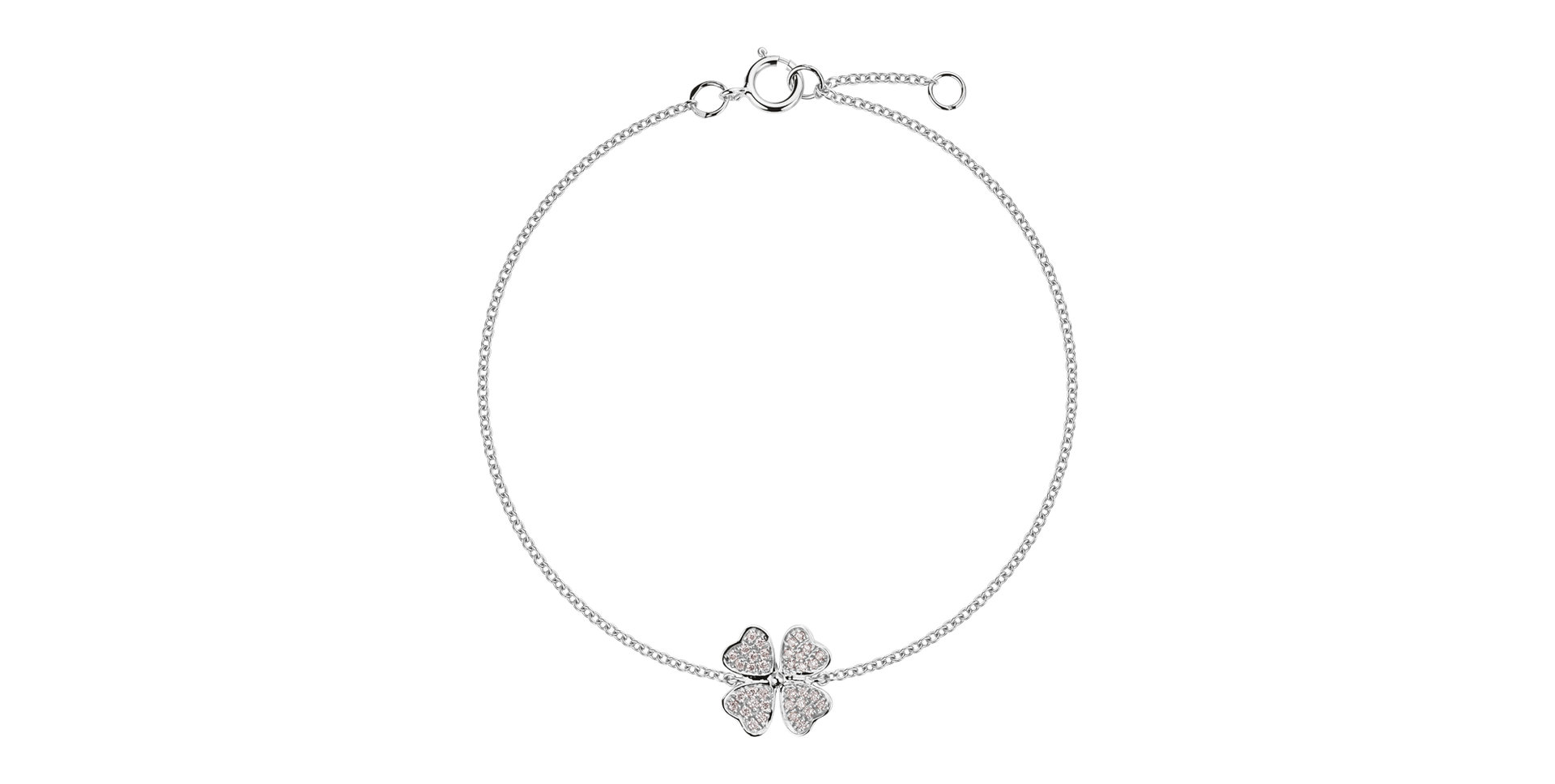 Náramek s diamanty Four Leaf Clover