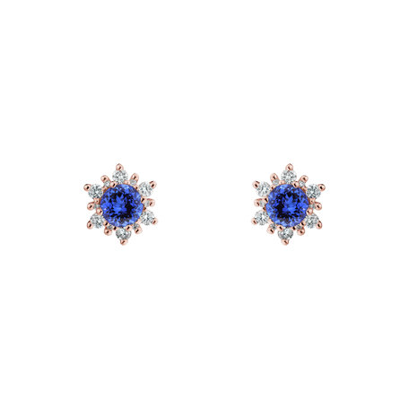Náušnice s diamanty a tanzanitem Fancy Fairytale