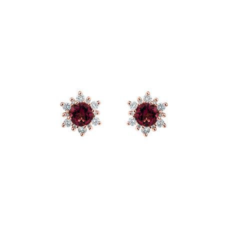 Náušnice s rhodolitem a diamanty Fancy Fairytale