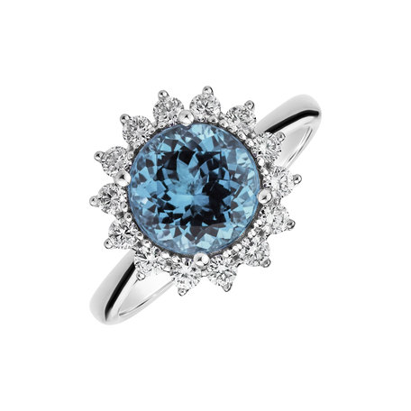 Prsten s diamanty a topazem sky Stellar Sun