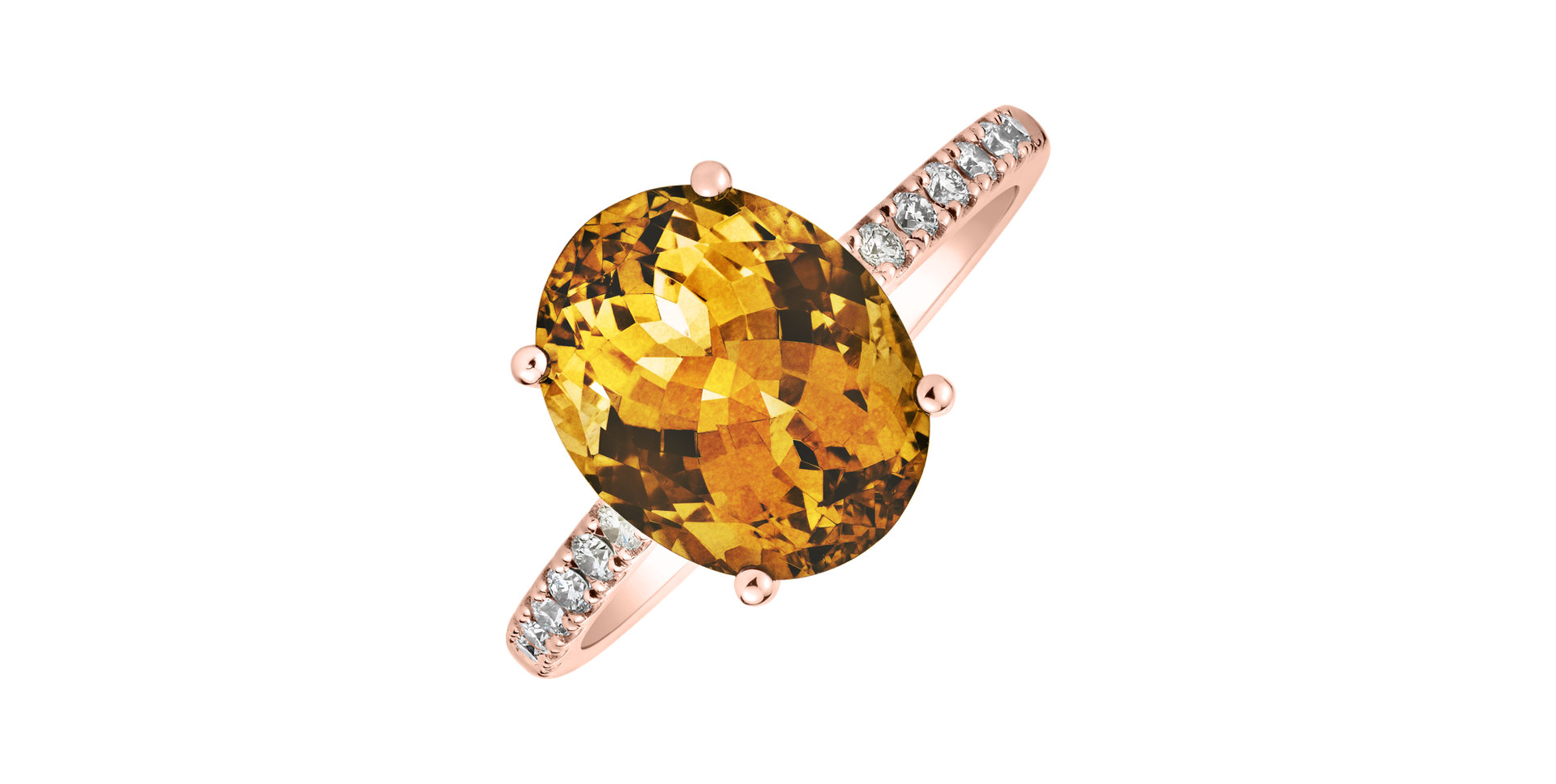 Prsten s diamanty a citrínem Playful Glamour