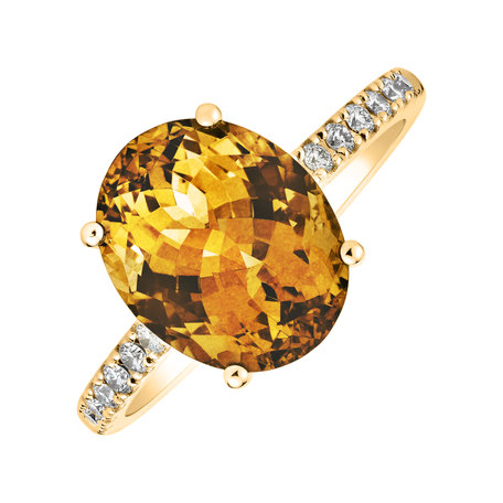 Prsten s diamanty a citrínem Playful Glamour