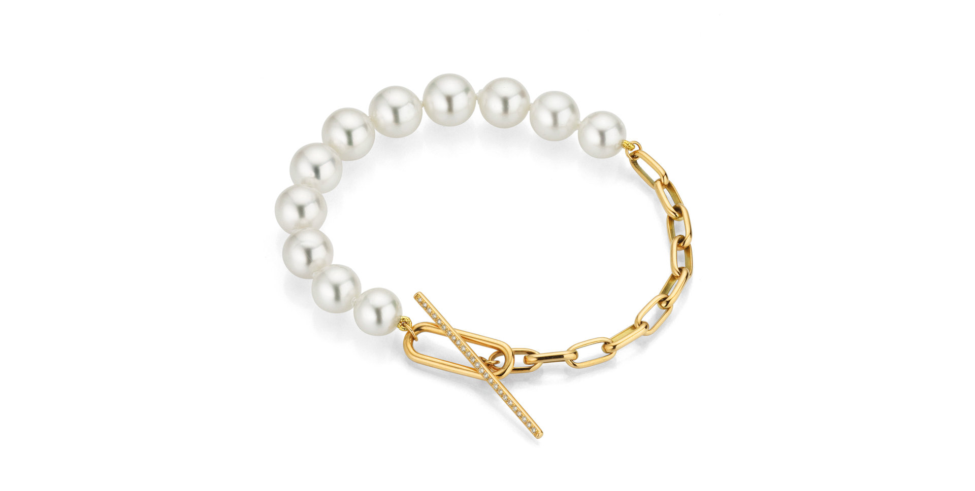 Náramek s diamanty a perlami Modern Classics