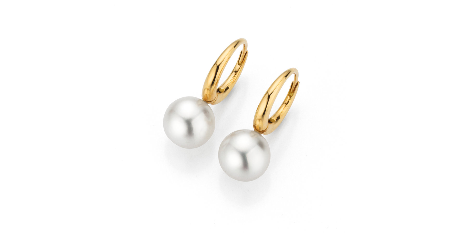 Náušnice s mořskou bílou perlou 10-11mm Modern Classic