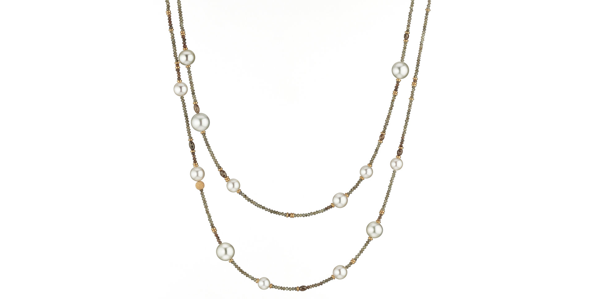 Náhrdelník s diamanty a perlami Castaway