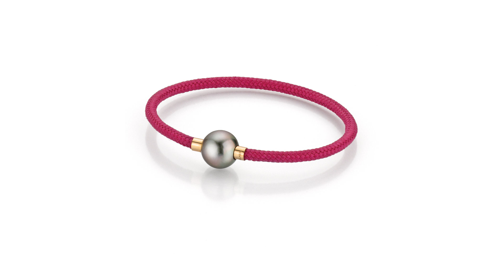 Náramek s mořskou černou tahitskou perlou Fuchsia
