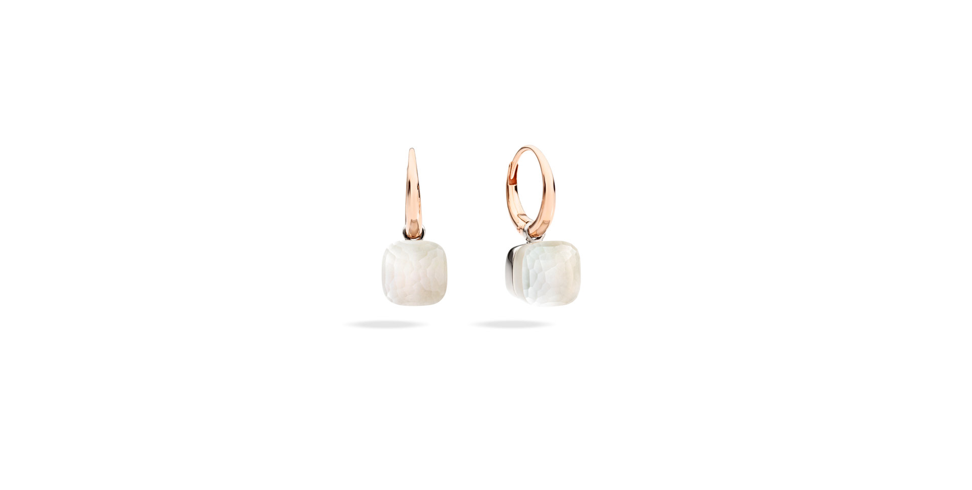 Náušnice s topazem white a perletí Nudo Petit