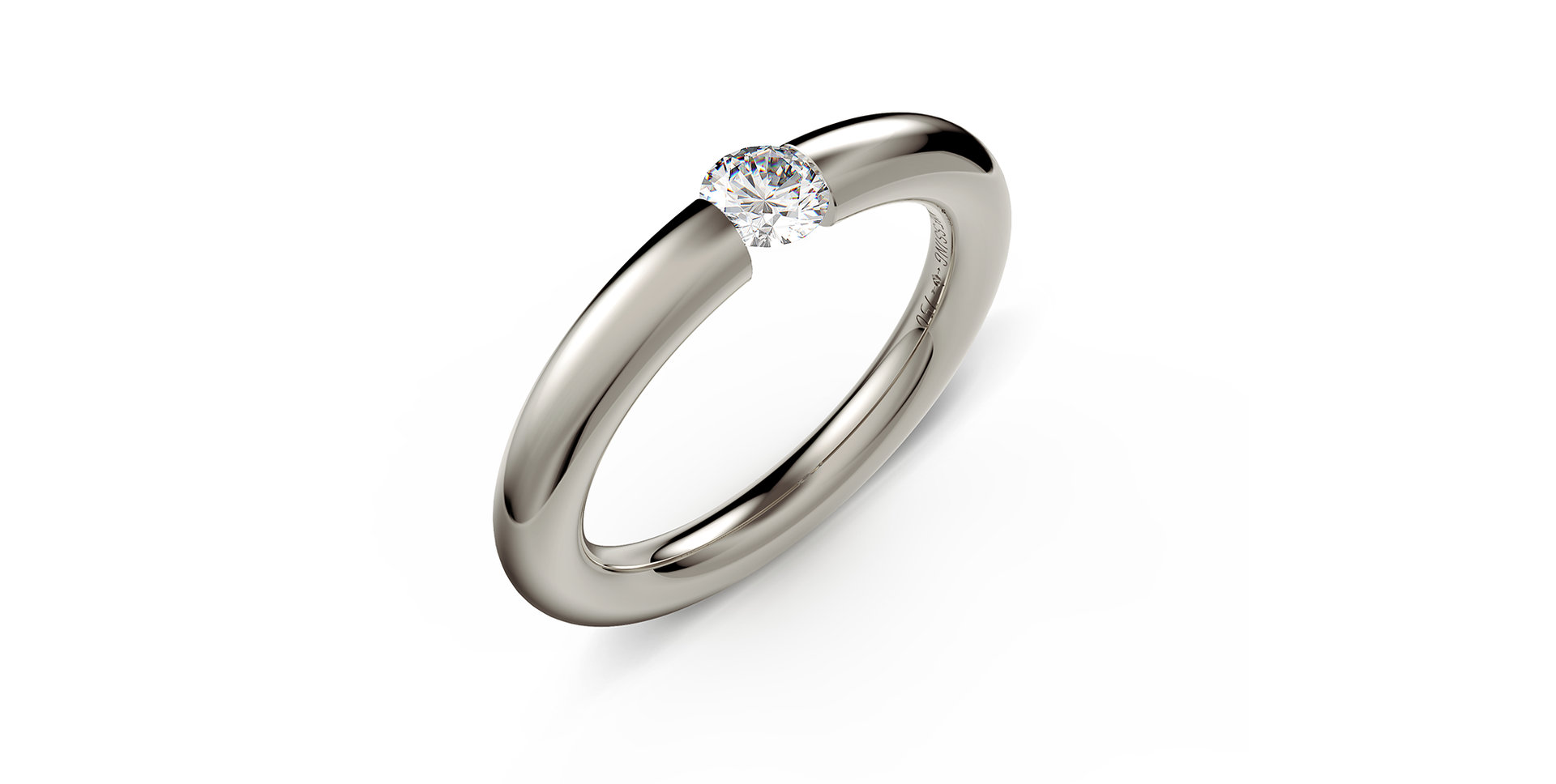 Prsten s diamantem Spannring Round