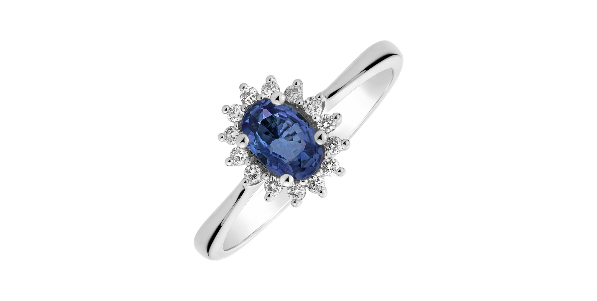 Prsten s diamanty a safírem Princess