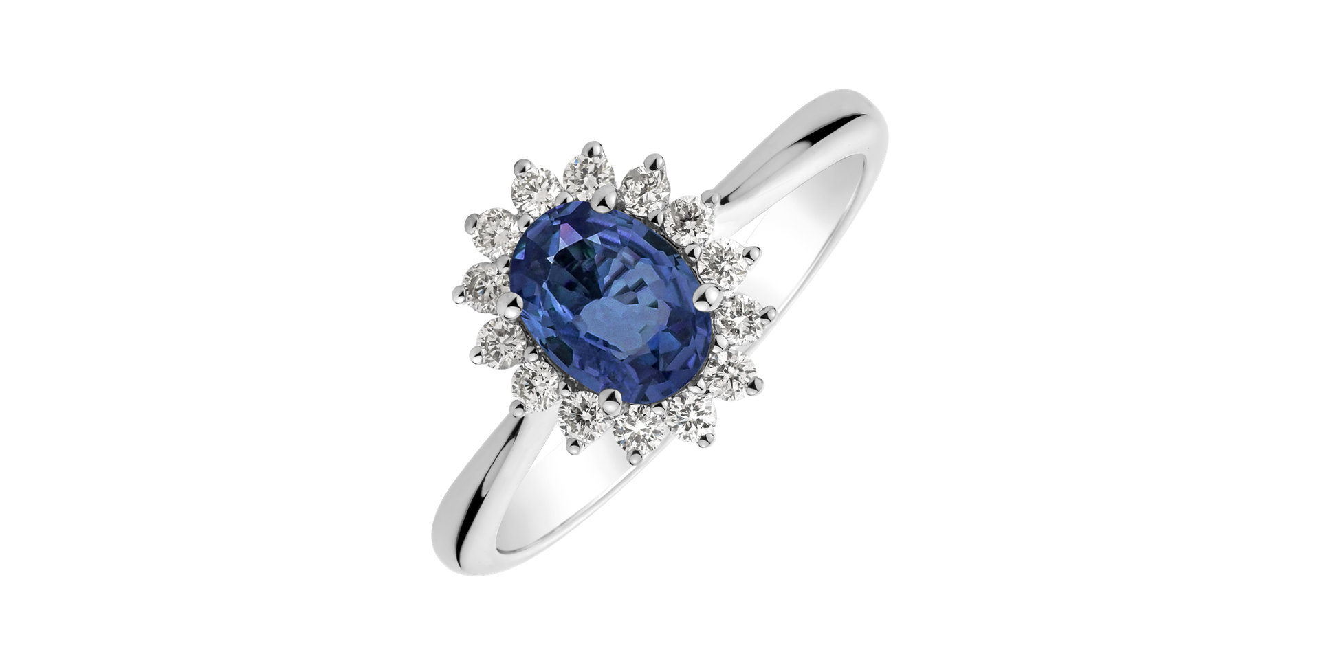 Prsten s diamanty a safírem Princess