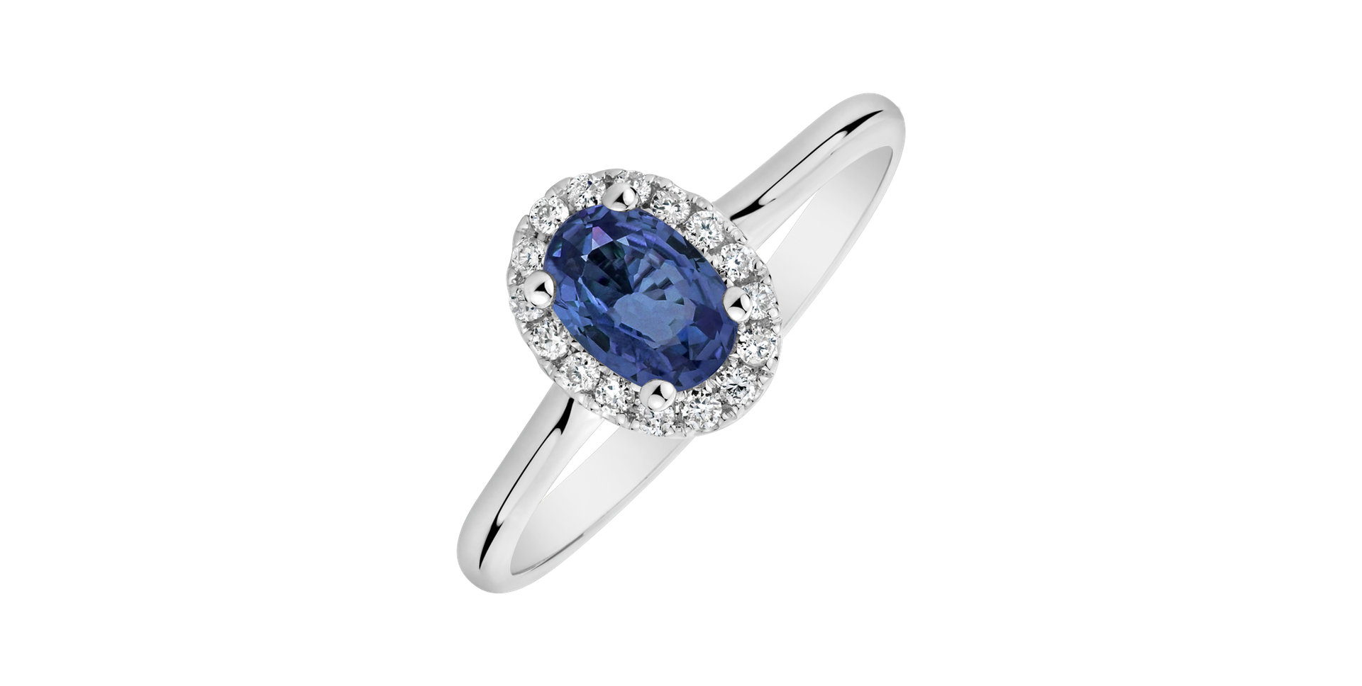 Prsten s diamanty a safírem Princess