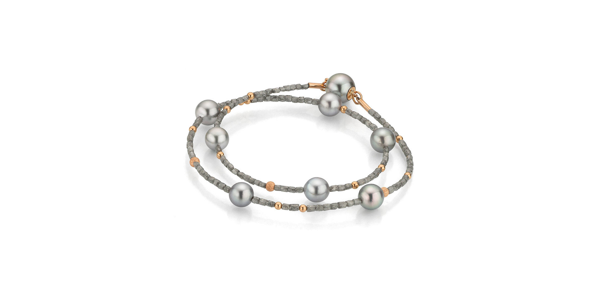 Náramek s diamanty a mořskými multicolor tahitskými perlami Castaway