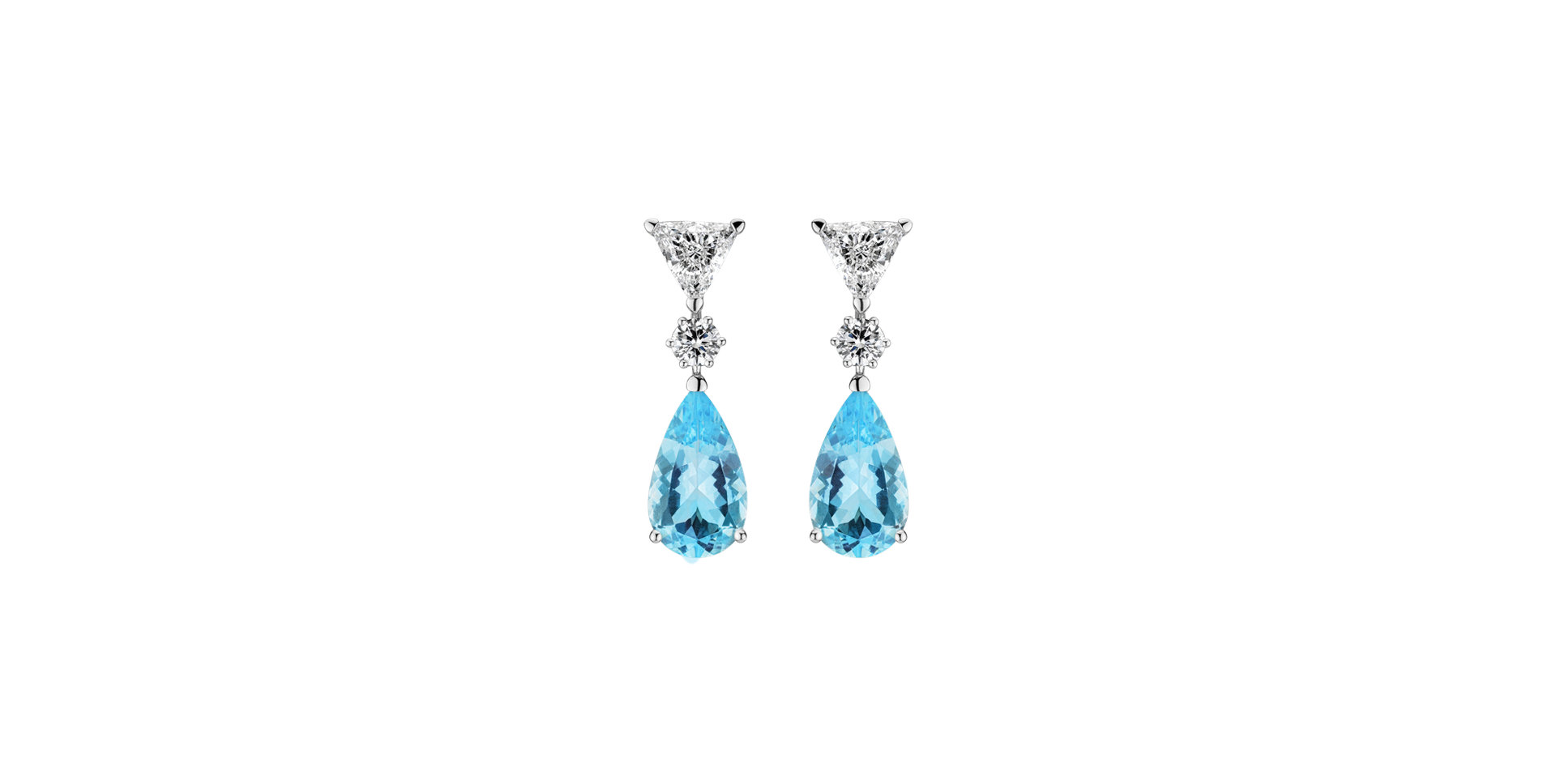 Náušnice s akvamarínem a diamanty Aquamarine Tears