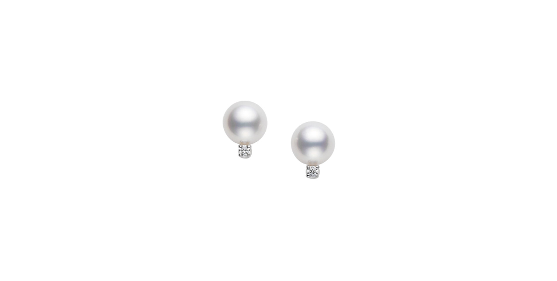 Náušnice s diamantem a mořskou perlou Akoya Earrings