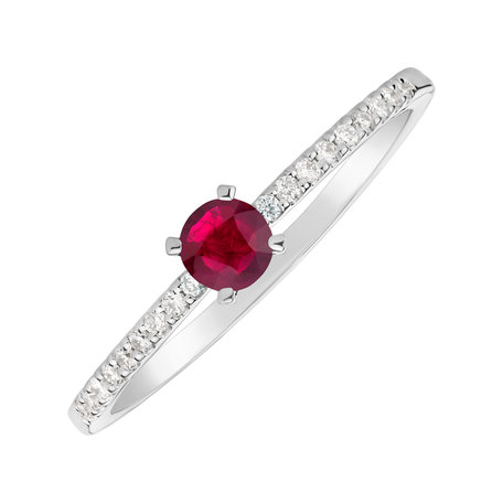 Prsten s diamanty a rubínem Gem Simplicity