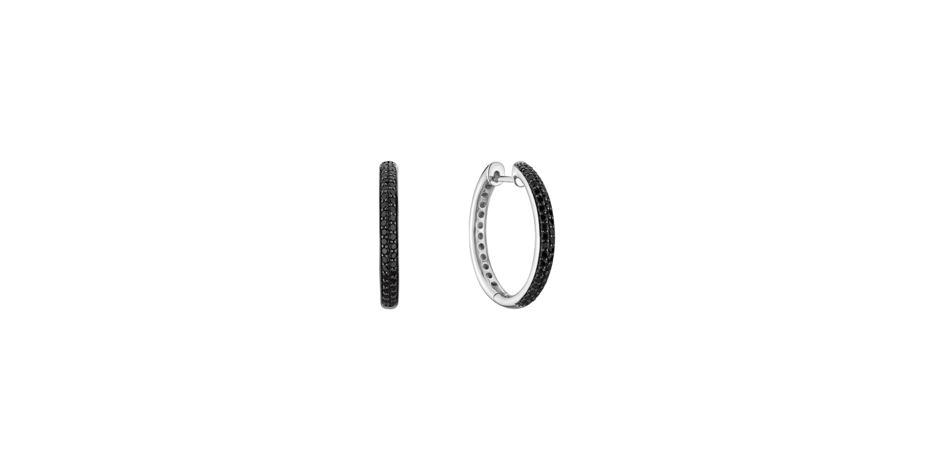 Náušnice s černými a bílými diamanty Sparkling Wish