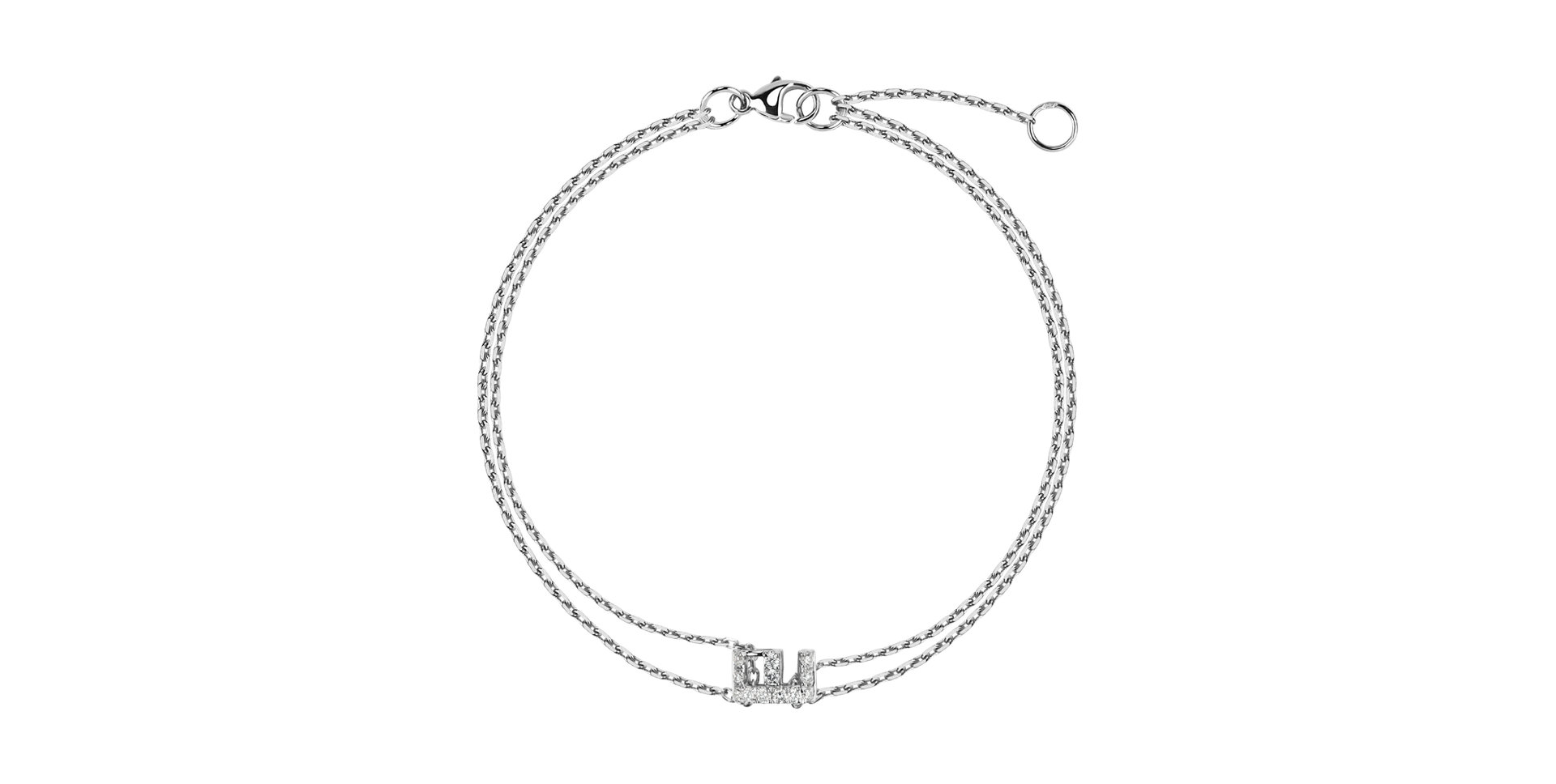 Náramek 14kt bílé zlato s diamantem Magic Letter