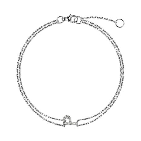 Náramek 14kt bílé zlato s diamantem Magic Letter