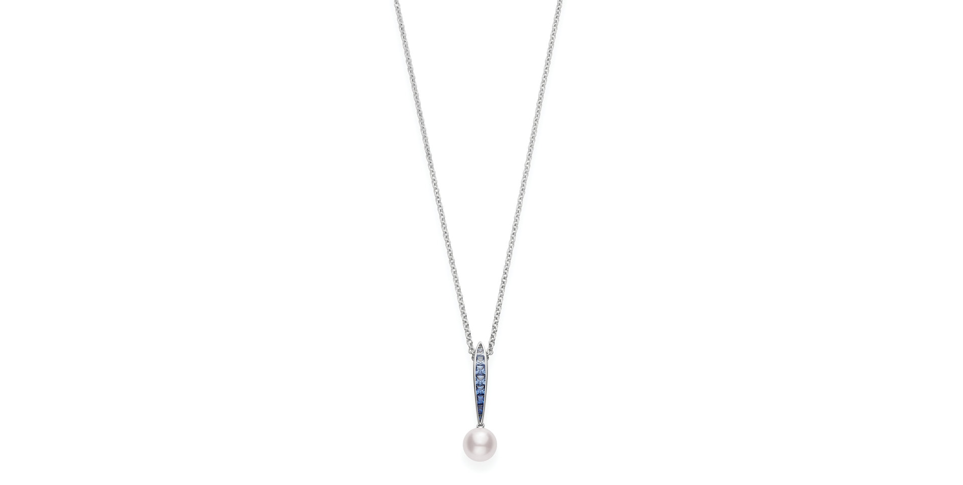 Náhrdelník se safíry a mořskou bílou perlou Akoya Ocean