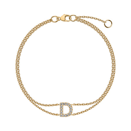 Náramek 14kt žluté zlato s diamantem Alphabet Constellations