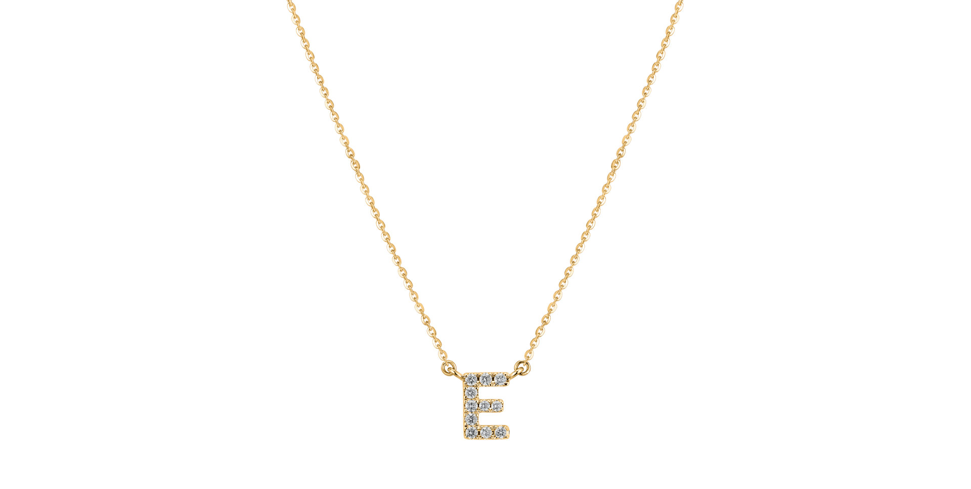 Náhrdelník 14kt žluté zlato s diamantem Shiny Alphabet
