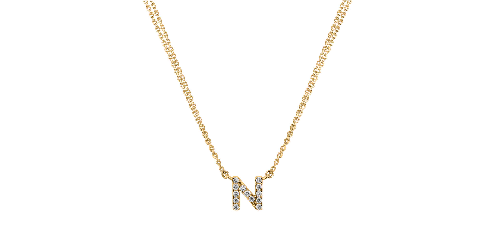 Náhrdelník 14kt žluté zlato s diamantem Shiny Alphabet