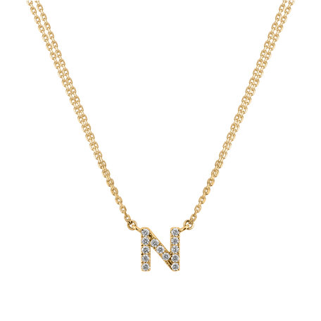 Náhrdelník 14kt žluté zlato s diamantem Shiny Alphabet