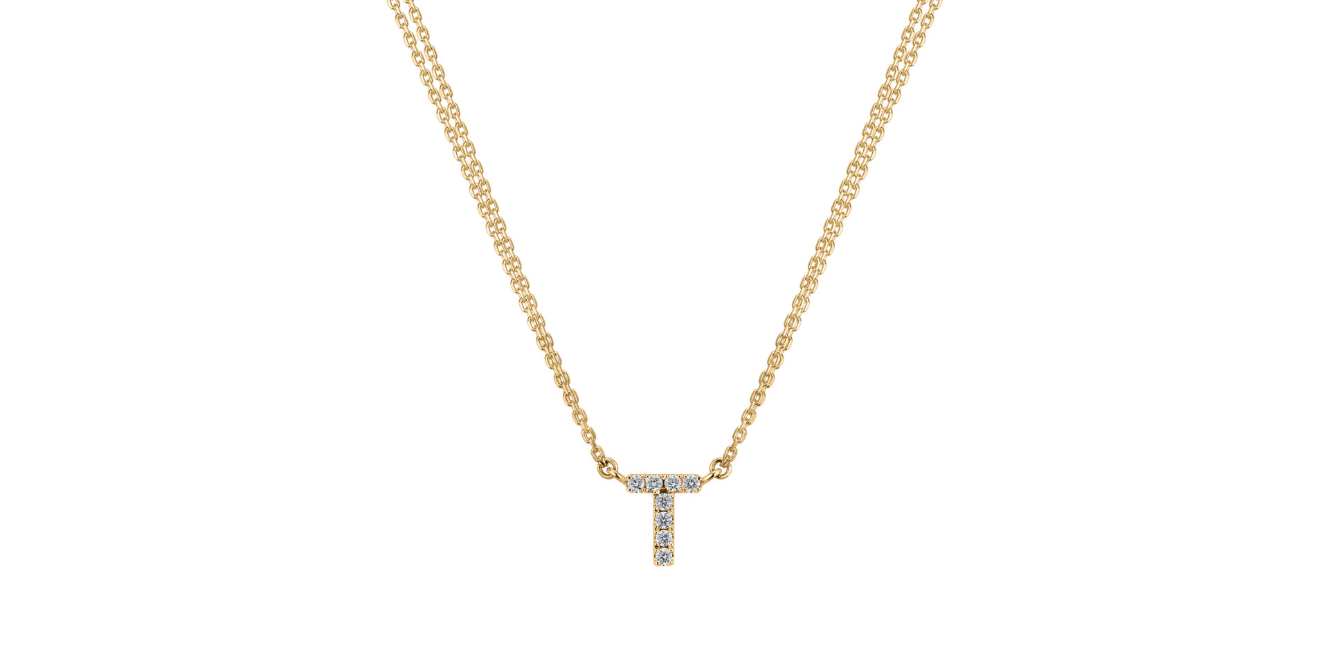 Náhrdelník 14kt žluté zlato s diamantem Shiny Alphabet