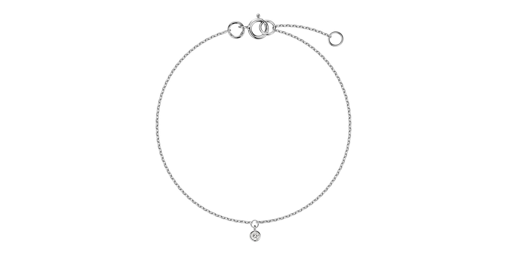 Náramek 14kt bílé zlato s diamantem Nanili