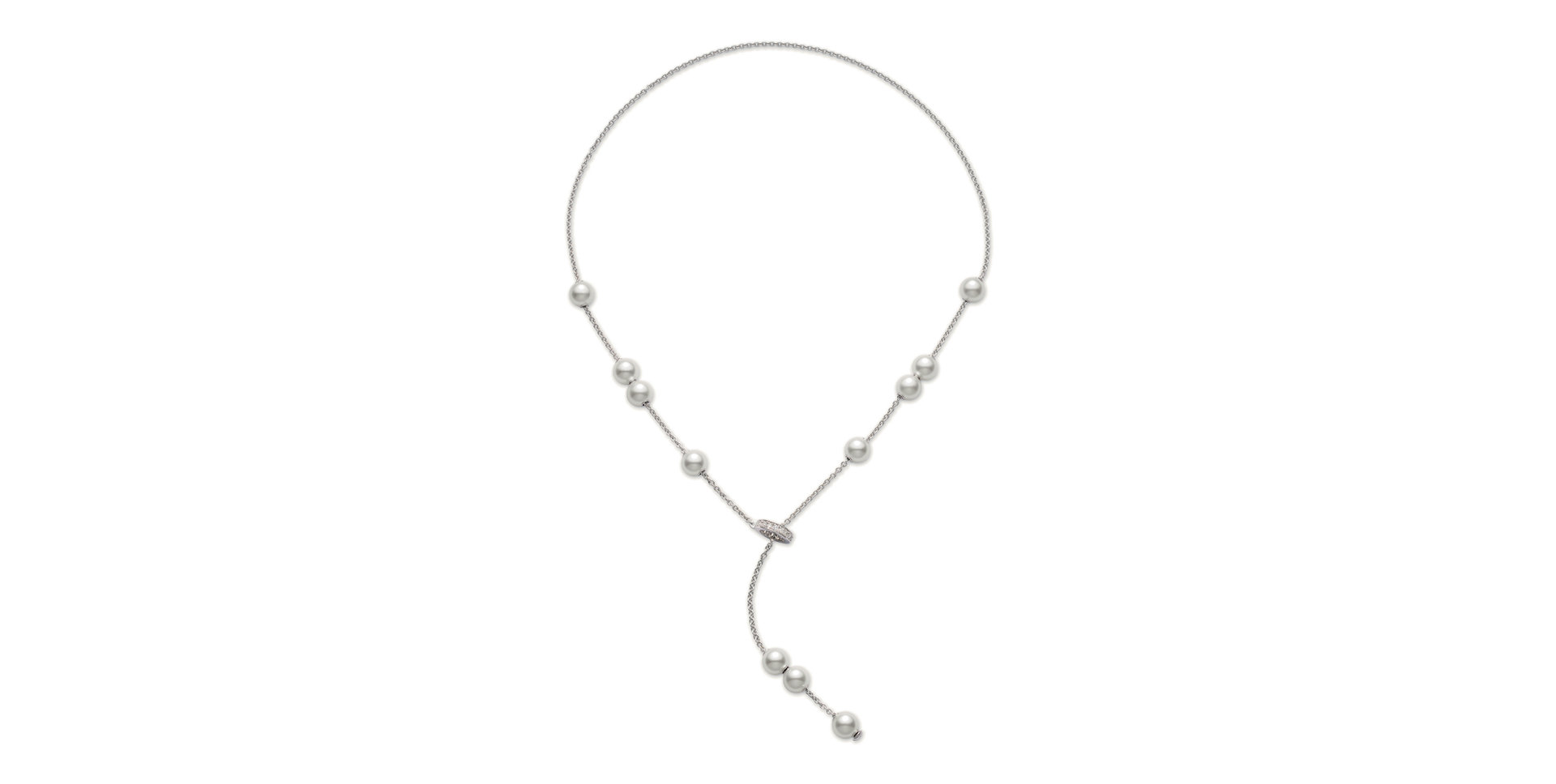 Náhrdelník s diamanty a perlami Pearls in Motion