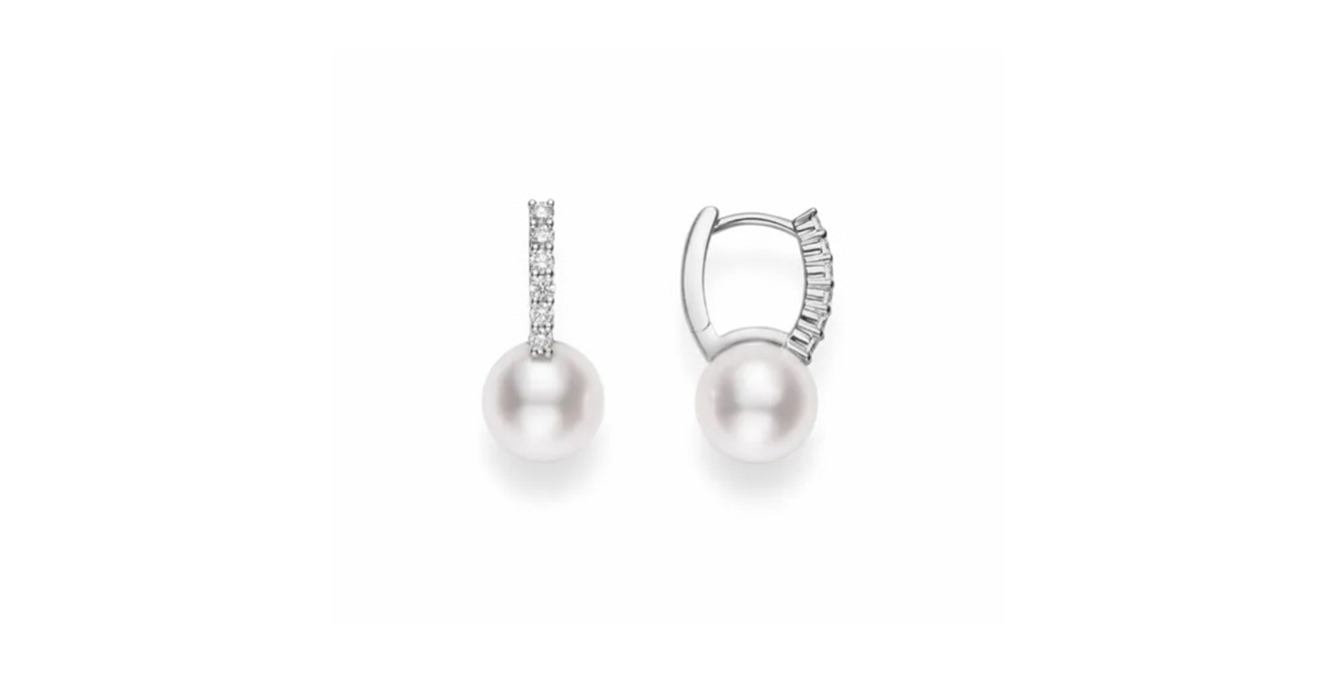 Náušnice s diamanty a perlou Classic Elegance