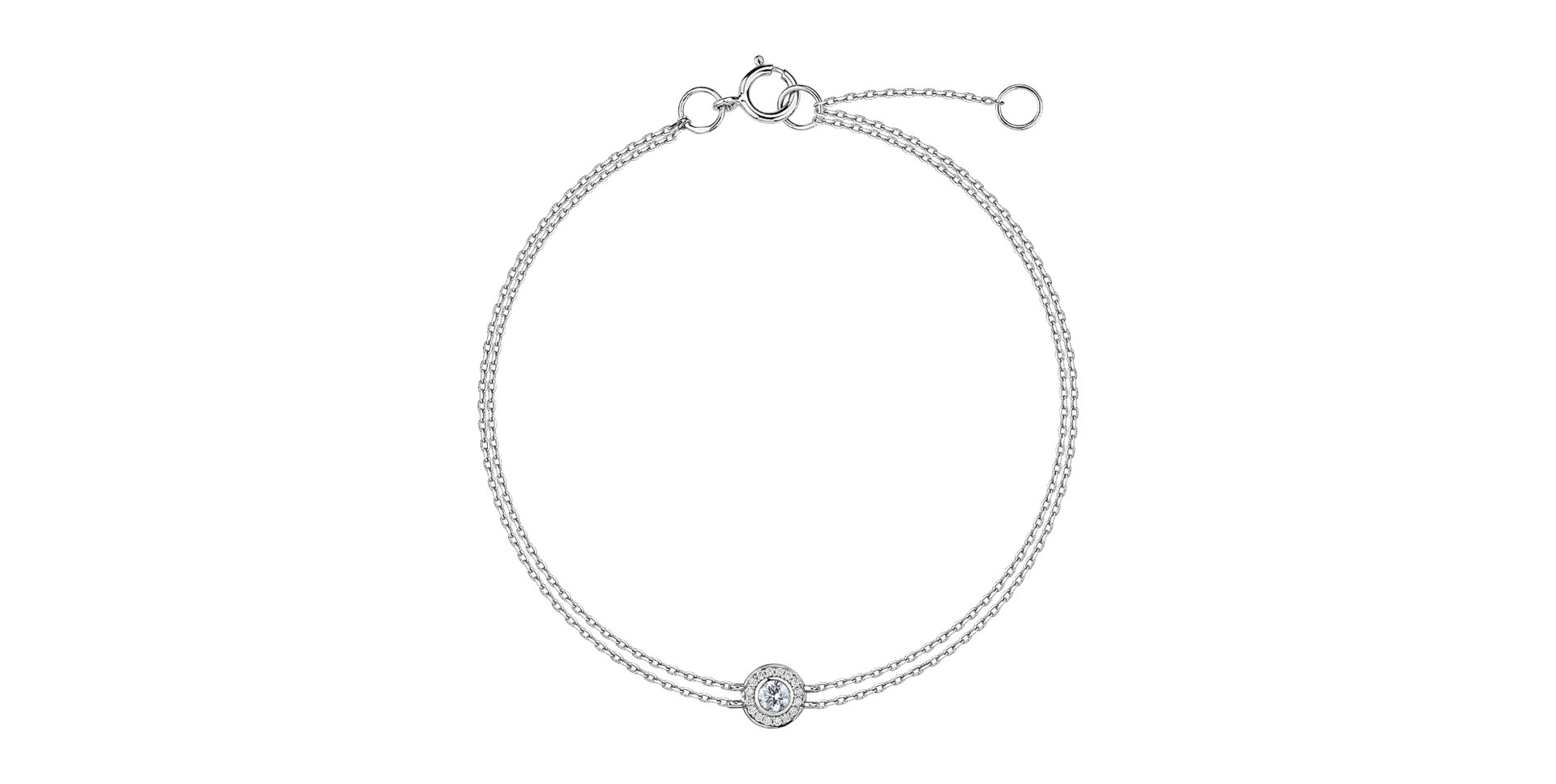 Náramek 14kt bílé zlato s diamantem Mephe