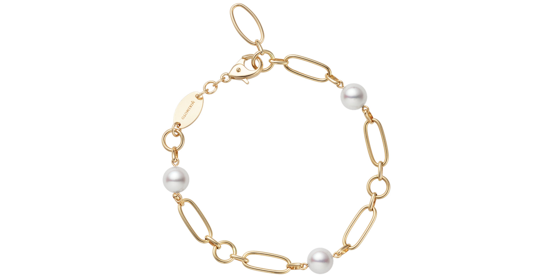 Náramek s mořskými bílými perlami Akoya M Code