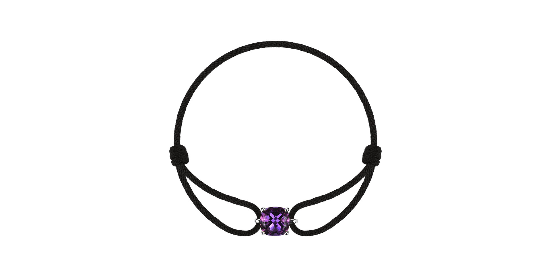 Náramek se šnůrkou a ametystem Faith