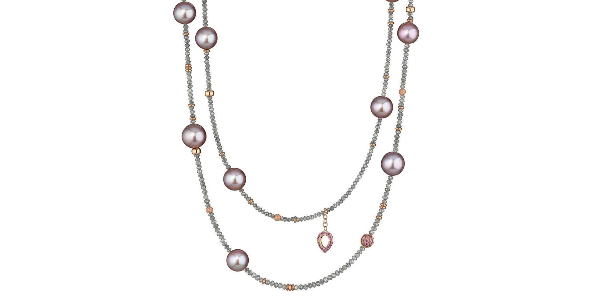 Náhrdelník s diamanty a perlou Castaway