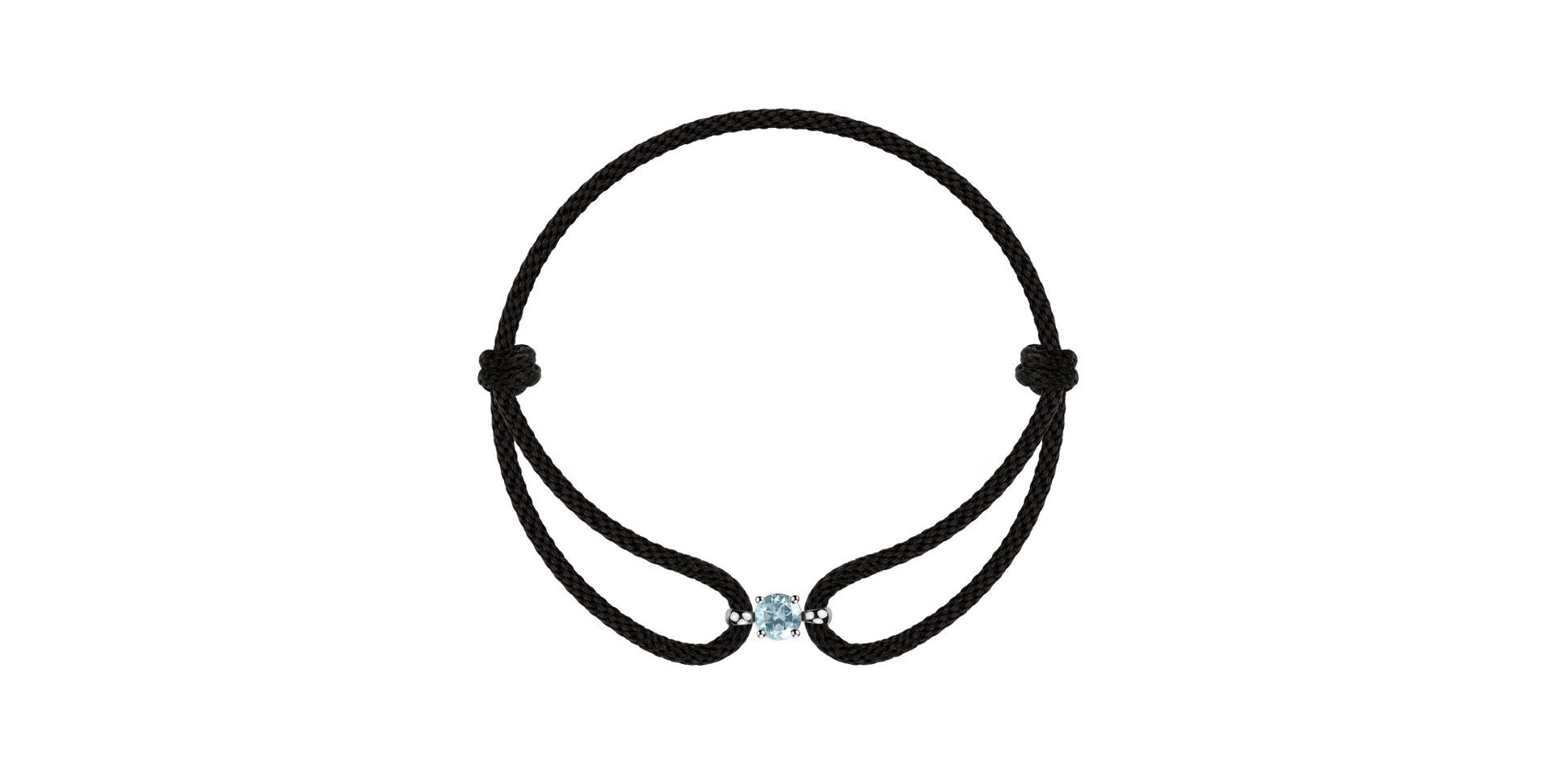 Náramek 14kt bílé zlato s akvamarínem Delilah