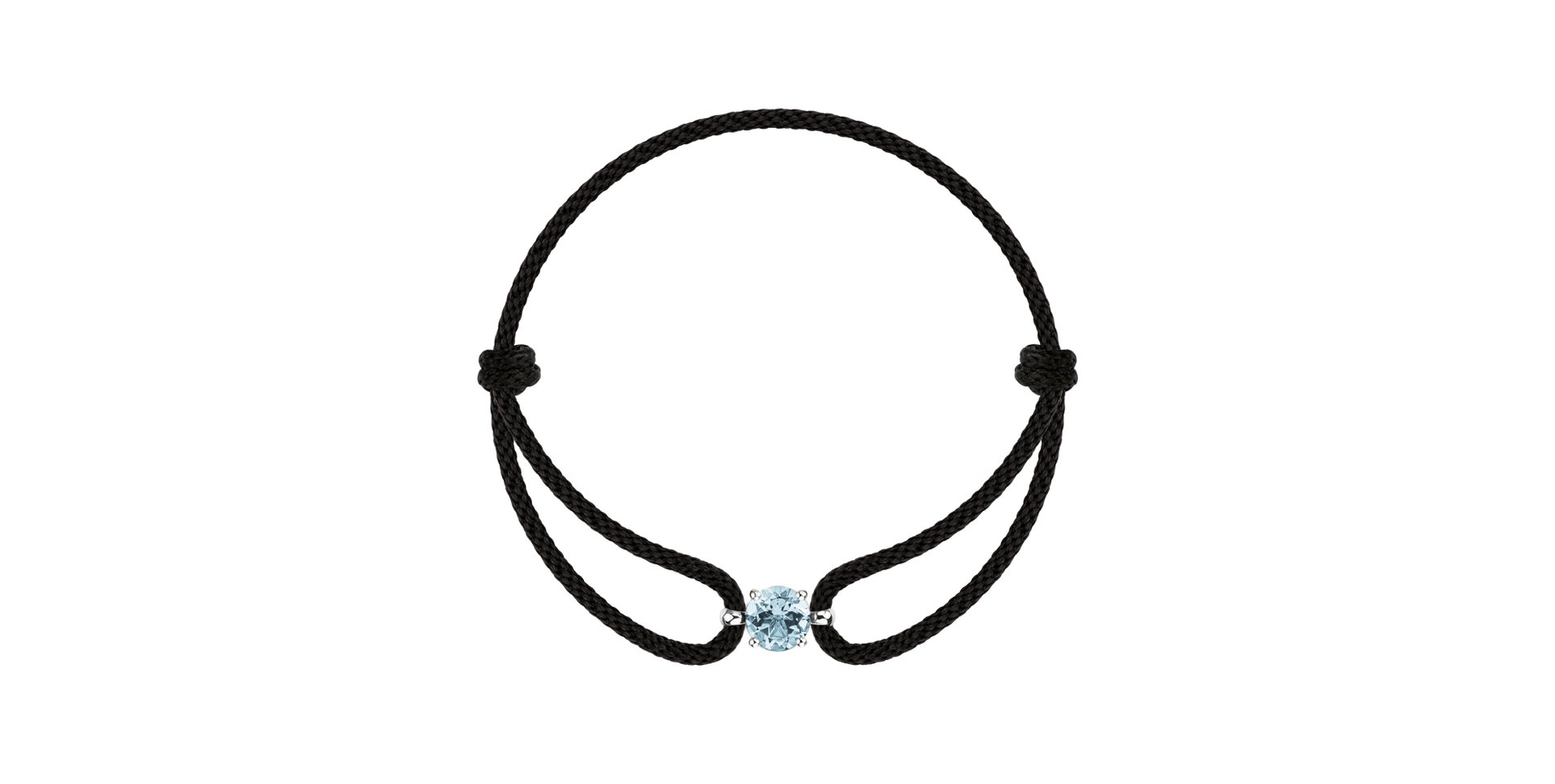 Náramek 14kt bílé zlato s akvamarínem Delilah